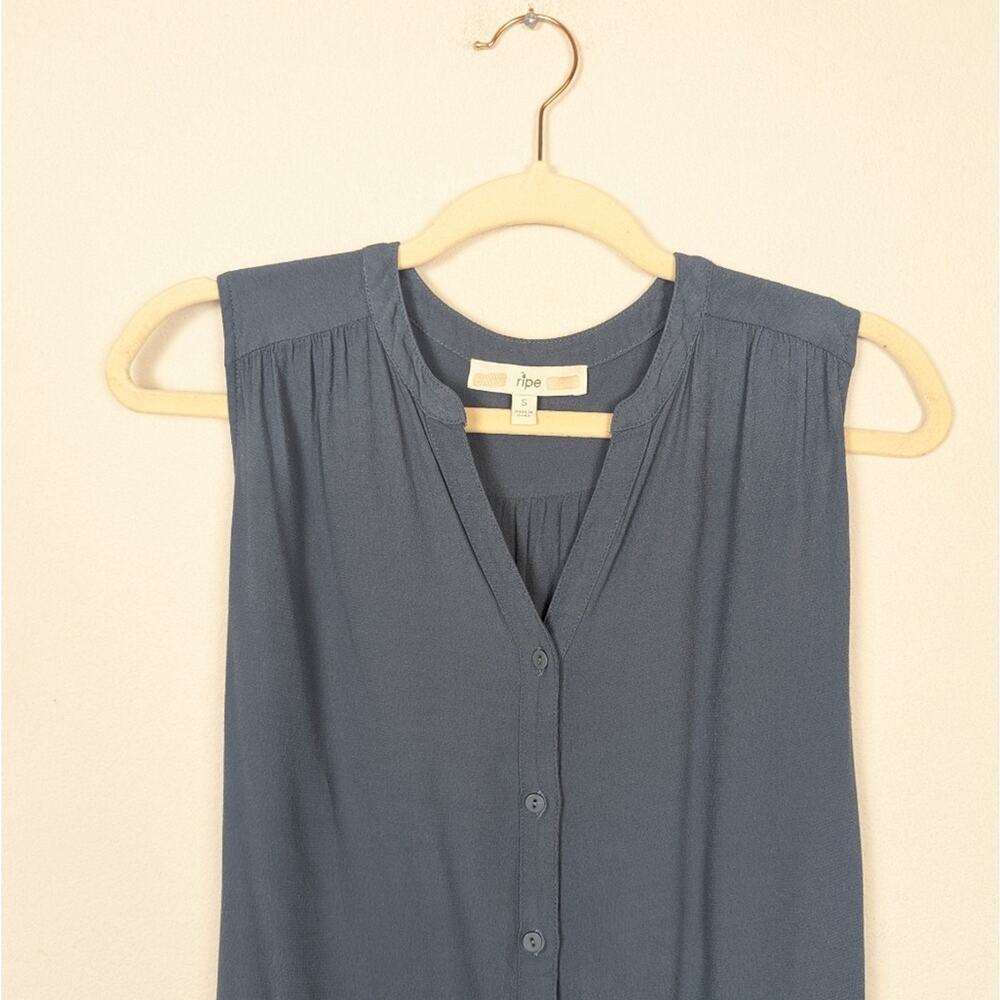 Ripe Blue April Nursing Maternity Sleeveless Button Down V-Neck Top Size S - Picture 4 of 7